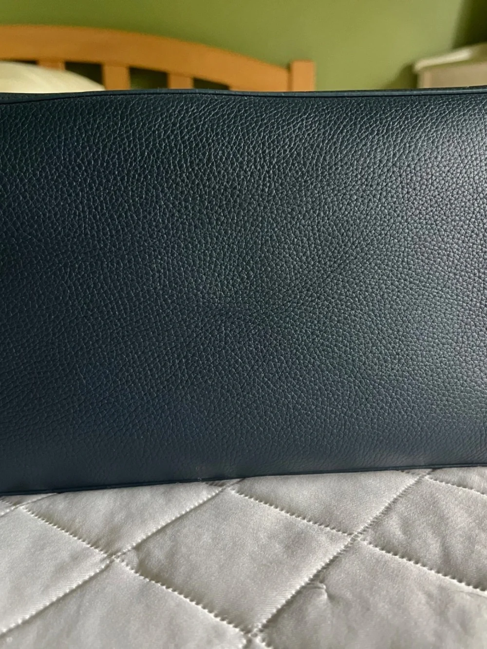 Loro Piana Navy Leather Large Folded Hobo Bag